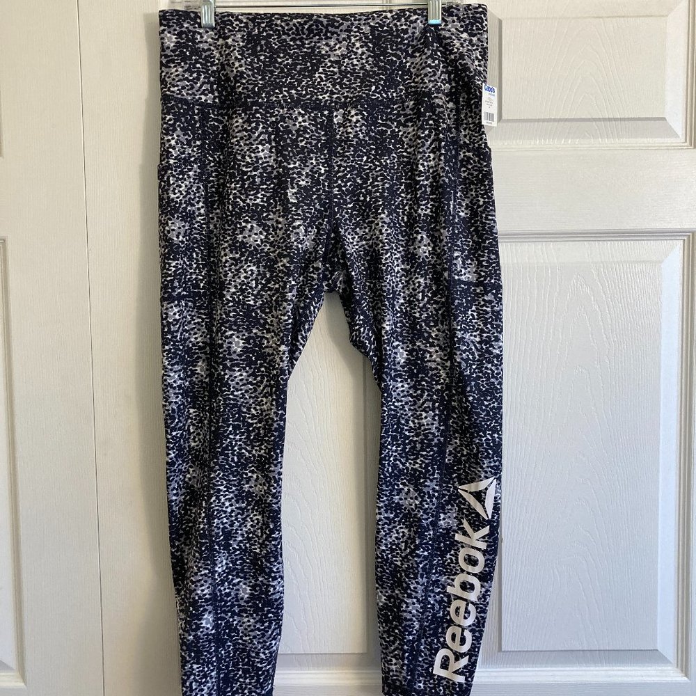 NWT Reebok Stretch Pants Workout Athletic Print Size XL
